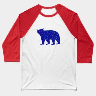 Bear Silhouette with Autumn-Colored Sprinkles Baseball T-Shirt